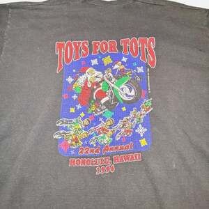 Vintage 1996 Toys For Tots Biker Santa Hawaii Fruit of the Loom T-Shirt XXL